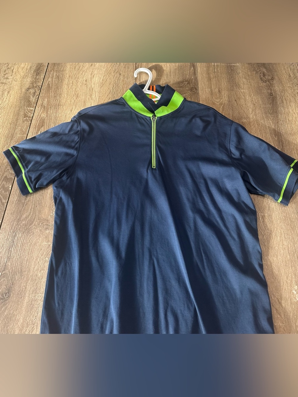 Robert Graham Navy Polo with Lime and Orange Accents